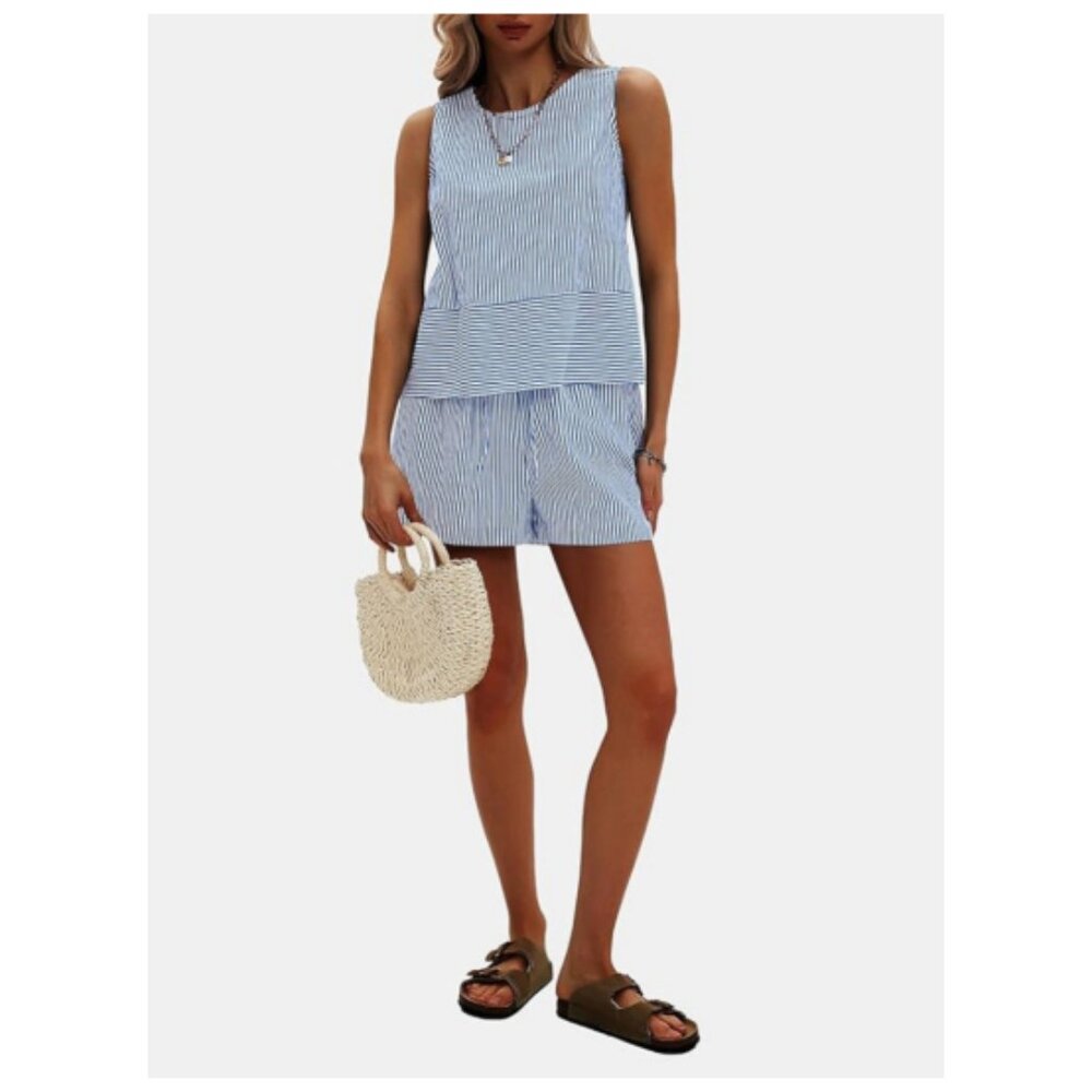 **EXLURA** Women's Summer 2 Piece Outfit Shorts & Top Medium NWT